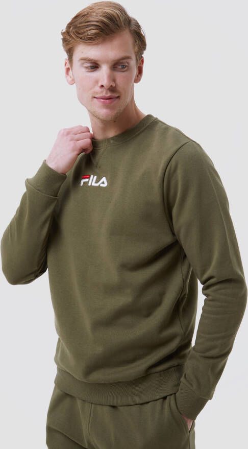 Fila theo logo sweater groen heren