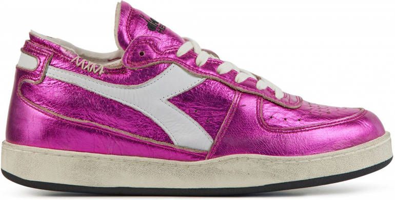 Diadora Mi basket row cut used sneakers fuchsia