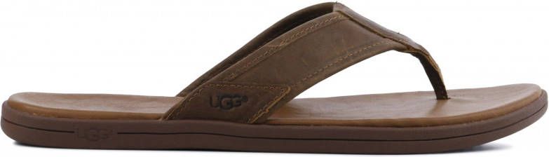 UGG Seaside Flip leren teenslippers bruin