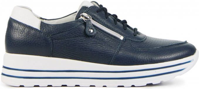 Waldlaufer 758009 comfort leren sneakers blauw
