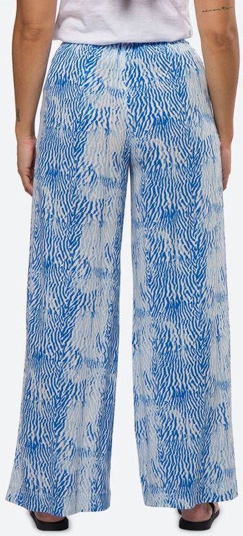 O'Neill high waist wide leg palazzo broek met all over print wit/blauw