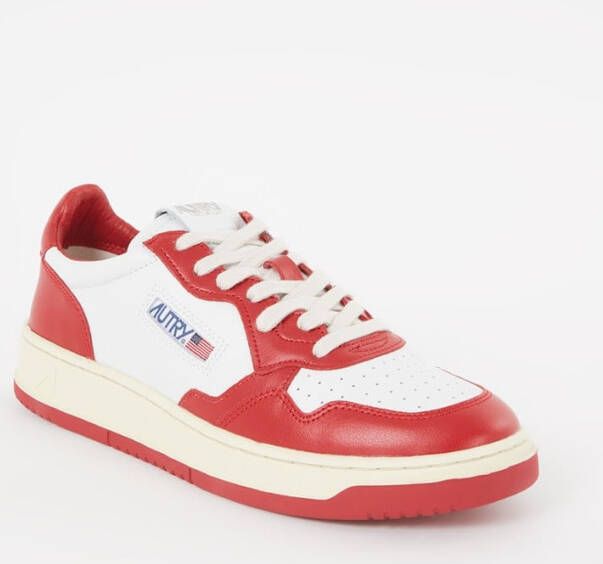 Autry Bicolour bovenste sneakers , Rood, Heren