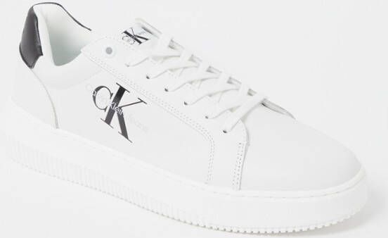Calvin klein Dikke cupsole kantup sneaker Jeans, Wit, Heren