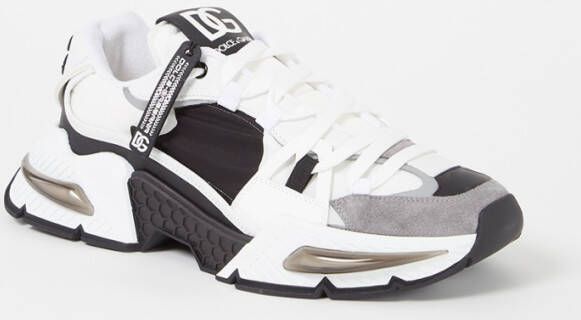 Dolce & Gabbana Airmaster sneaker met kalfsleren en suè, de details