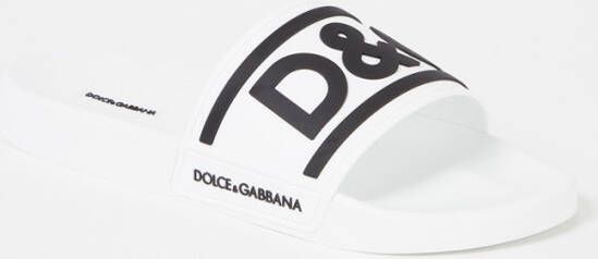 Dolce & Gabbana Rubberen strandkleding glijbanen , Wit, Heren