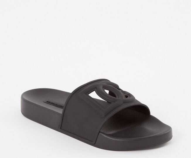 Dolce & Gabbana Slides with logo , Zwart, Dames
