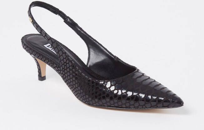 Dune London Capitol slingback van leer met crocostructuur