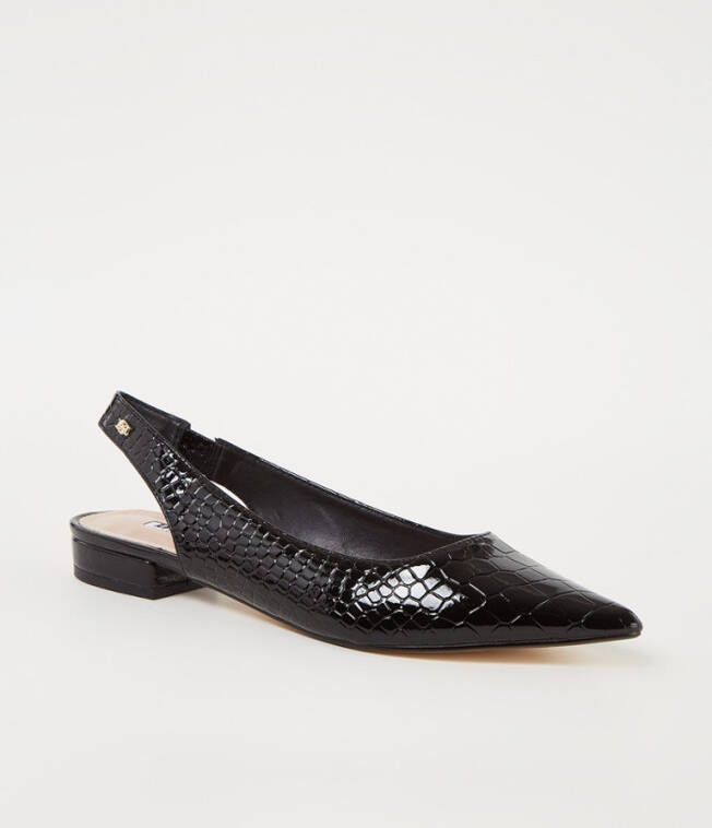 Dune London Caramello slingback met crocostructuur