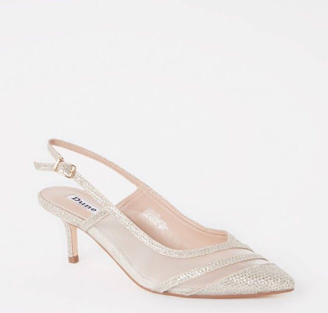 Dune London Dillon slingback met glitter en mesh details