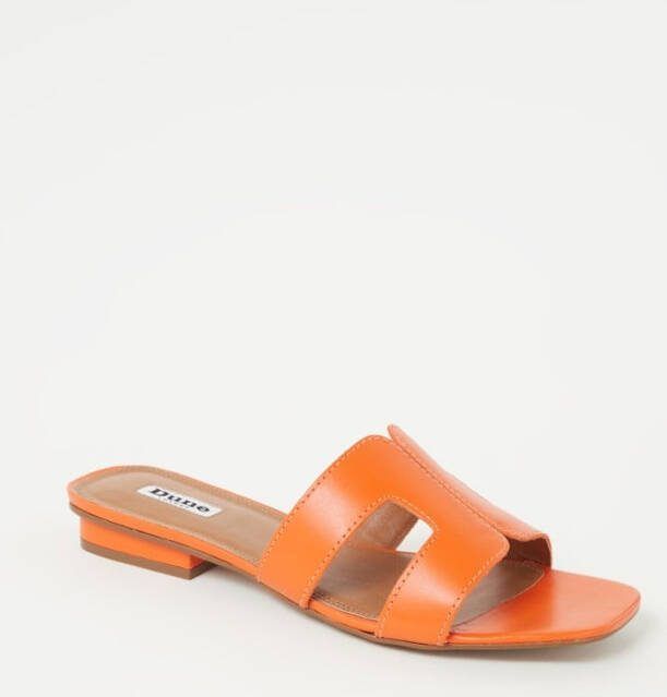 Dune London Loupe slipper van leer