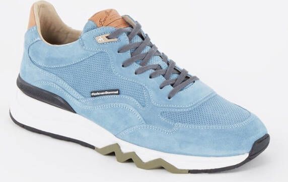 Floris van Bommel De Zager sneaker van nubuck met suè, de details