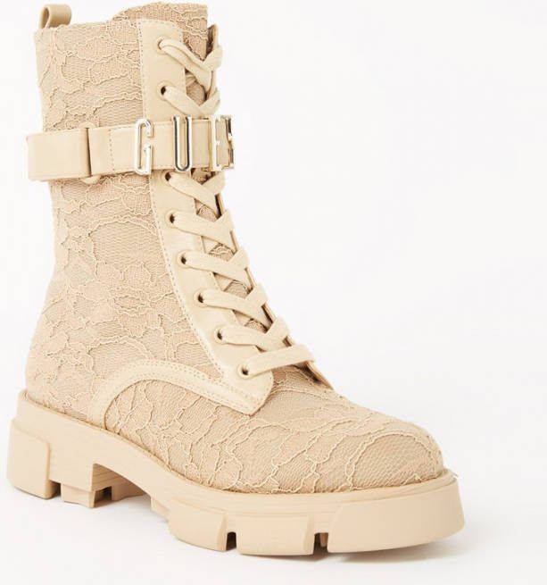 Guess Madox enkellaarsje met bloemenprint