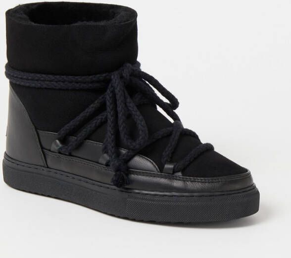 Inuikii Snowboot van suè, de met leren details