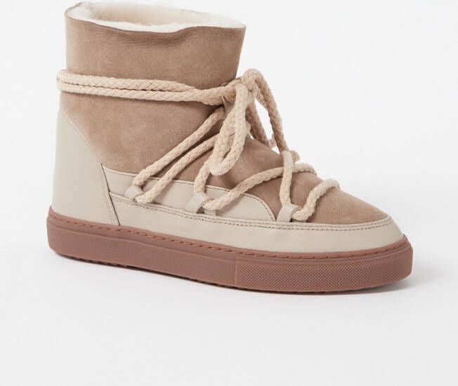 Inuikii Snowboot van suè, de met leren details