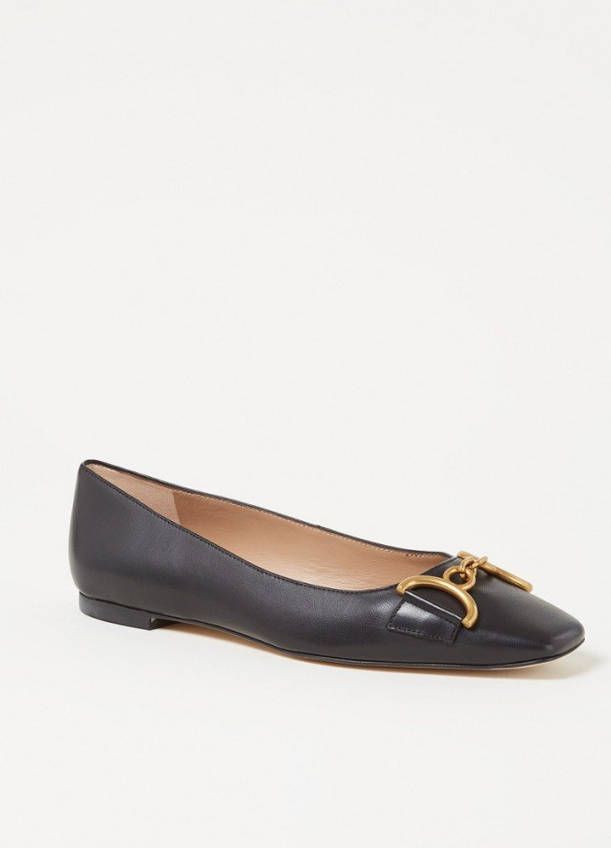 L.K.Bennett L K Bennett Charlotte ballerina van leer met gespdetail