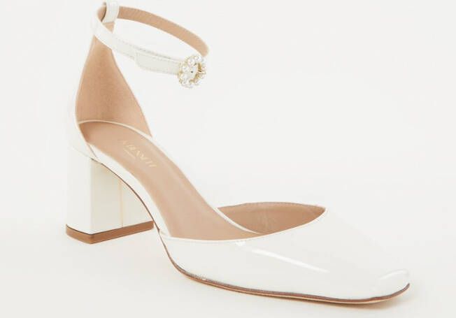 L.K.Bennett L K Bennett Darling slingback van leer met imitatieparels