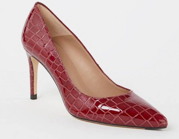 L.K.Bennett L K Bennett Floret pump van leer met lakfinish