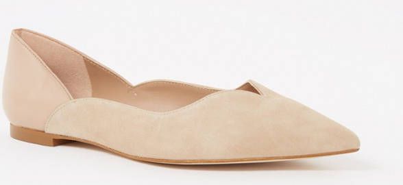 L.K.Bennett L K Bennett Iris ballerina van suède met leren details