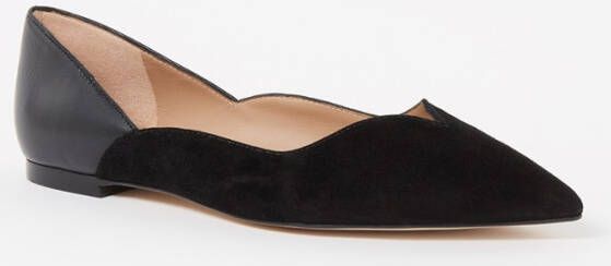 L.K.Bennett L K Bennett Iris ballerina van suède met leren details