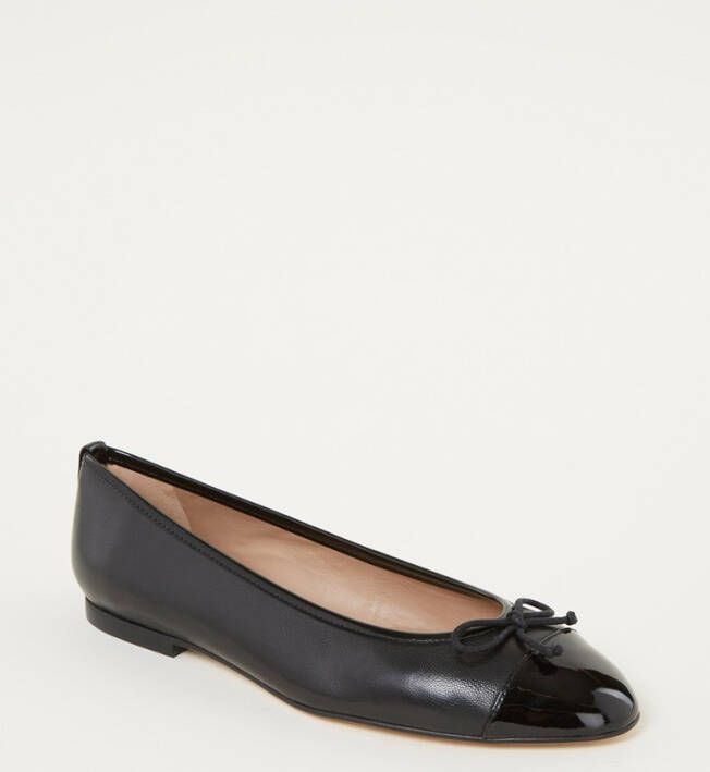 L.K.Bennett L K Bennett Kara ballerina van suède met lakleren details