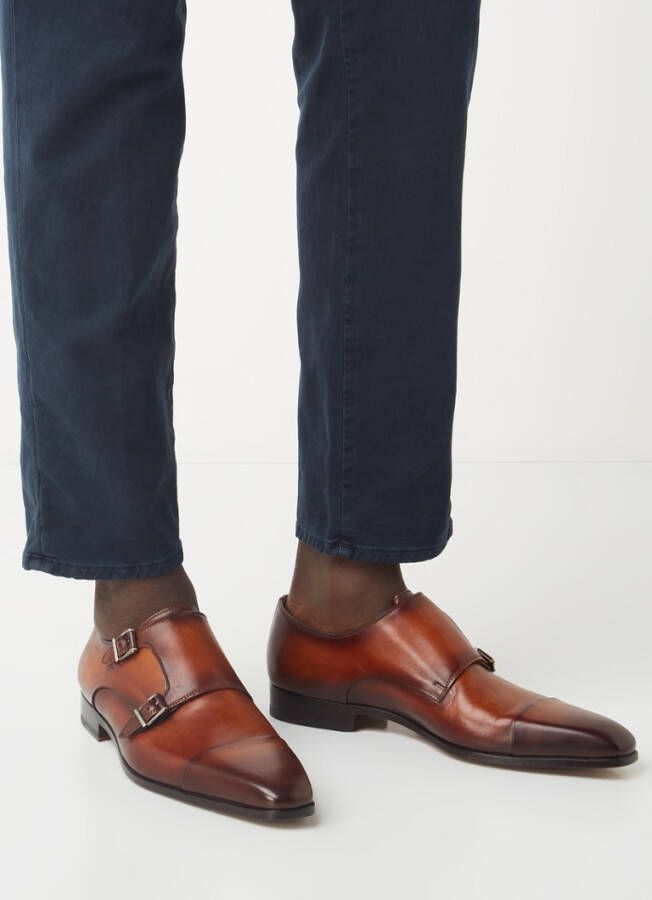 Magnanni nette schoenen effen leer bruin