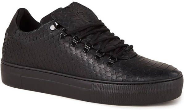 Nubikk Jagger Classic Black Python sneaker van leer