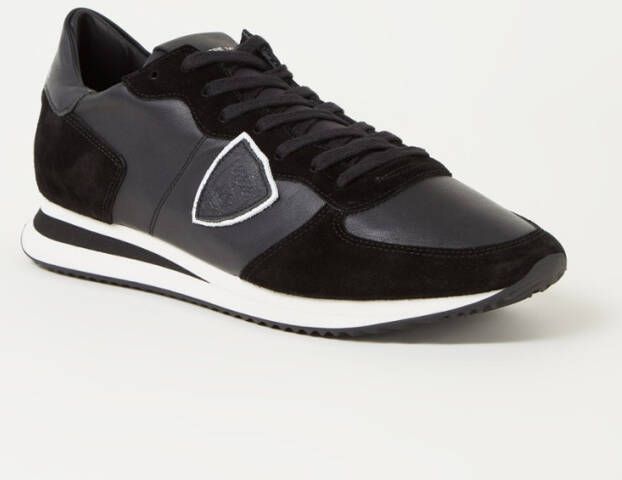 Philippe Model Tropez X sneaker van leer met su&#xE8, de details