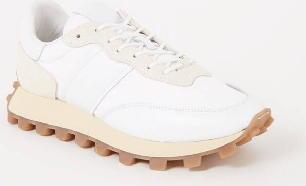 TOD'S Allacciata sneaker van leer met suè, de details