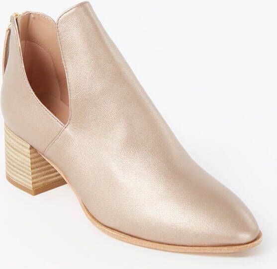 Unisa Mulere enkellaarsje van leer met metallic finish