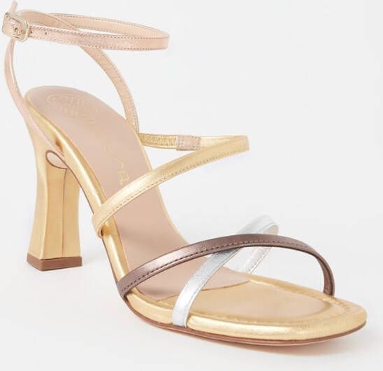 Unisa Sissi sandalette van leer met metallic finish
