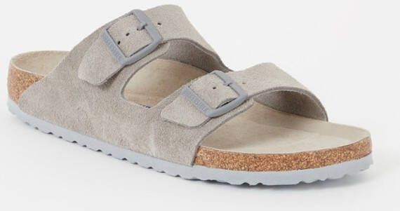 Birkenstock Arizona zachte voetbedden Suede lederen sandalen , Grijs, Heren online kopen