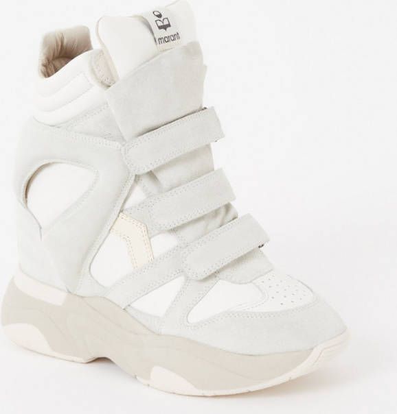 Isabel marant Balskee sneakerwedge van leer met su&#xE8, de details