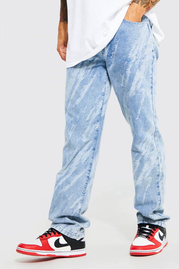 boohoo Baggy Jeans Met Details, Ice Blue