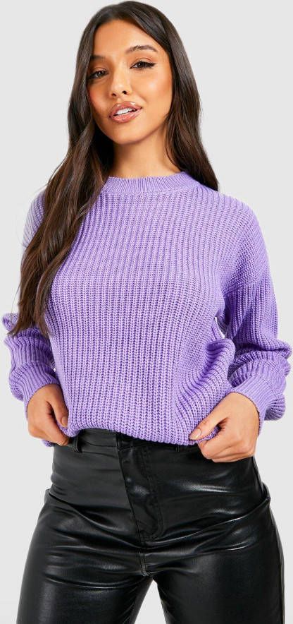 boohoo Basic Trui Met Crewneck, Purple