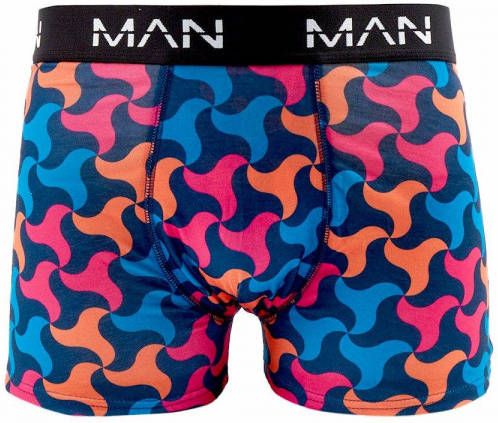 boohoo Boxers Met Geometrische Print, Navy