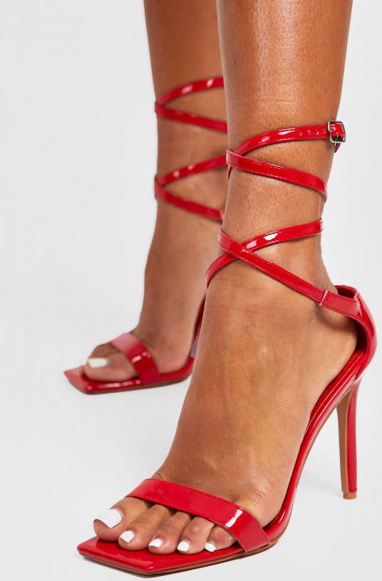 boohoo Brede Hakken Met Dunne Bandjes, Red