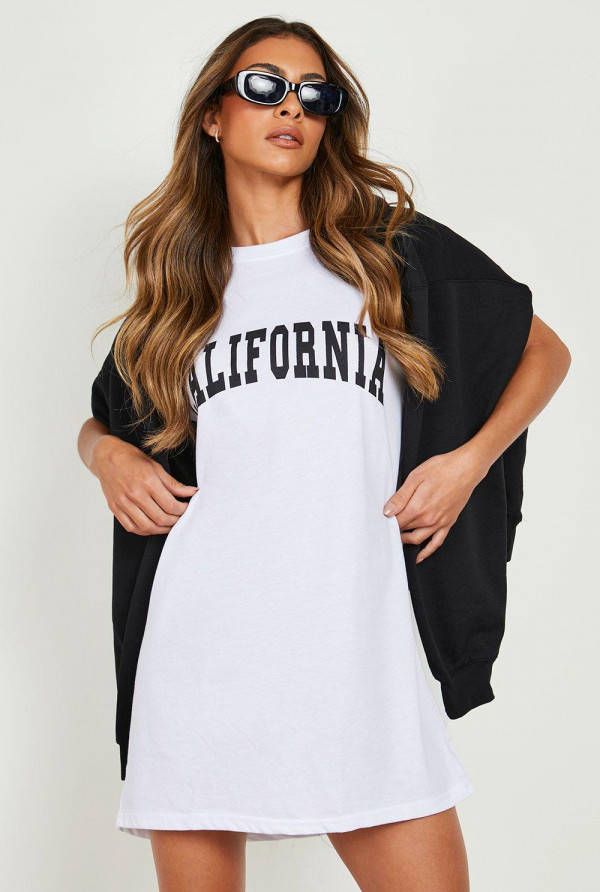 boohoo California T Shirtjurk, White