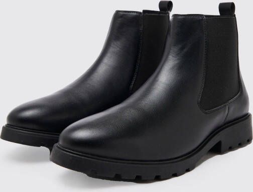 boohoo Chelsea Boots Met Gusset Detail, Black