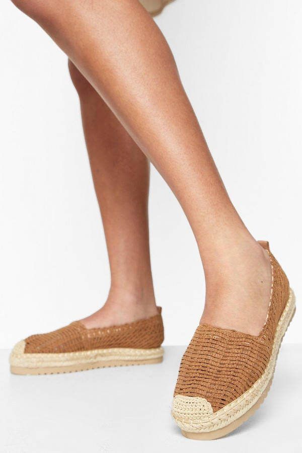 boohoo Dikke Geweven Espadrilles, Natural Beige
