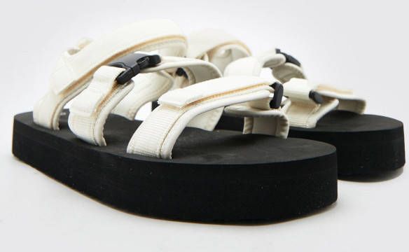 boohoo Eva Sandalen Met Klittenband, Ecru