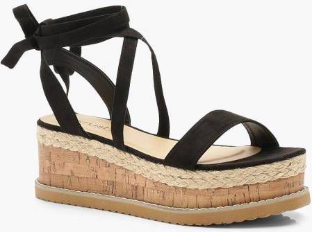 boohoo Espadrilles Met Plateauzolen, Black