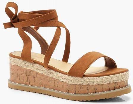boohoo Espadrilles Met Plateauzolen, Tan