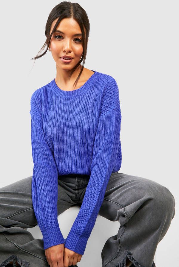 boohoo Gebreide Trui Met Crewneck, Lavender
