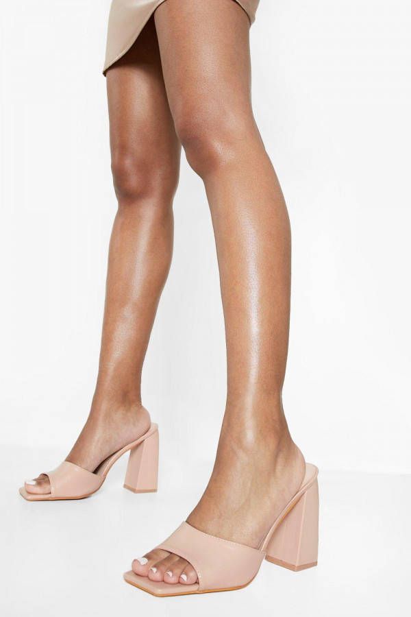boohoo Hakken Met Vierkante Neus, Nude