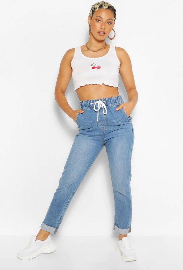 boohoo Lichte Denim Joggingbroek, Lichtblauw