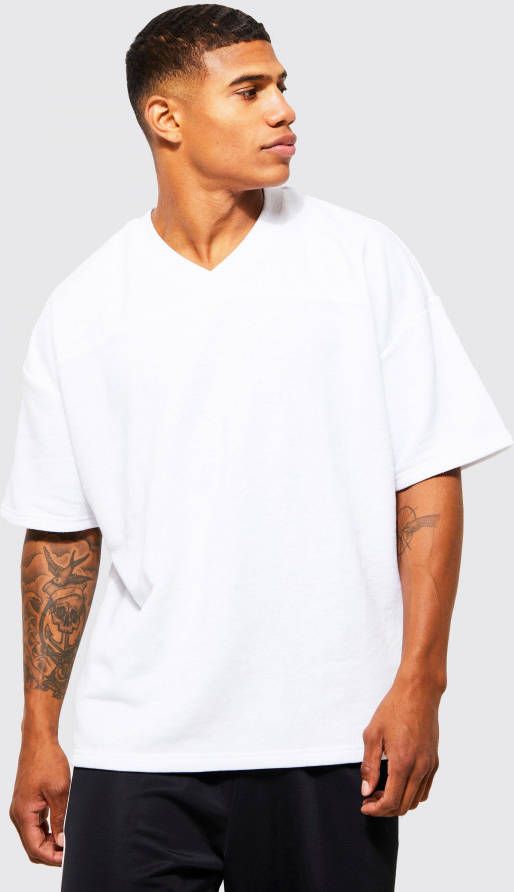 boohoo Loopback Voetbal T Shirt Met Korte Mouwen, White