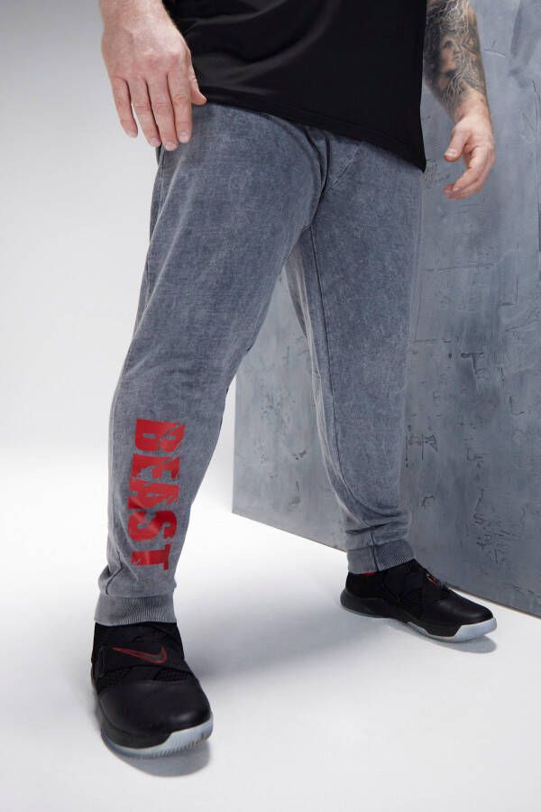 boohoo Man Active Acid Wash Gebleekte Beast Joggingbroek, Charcoal