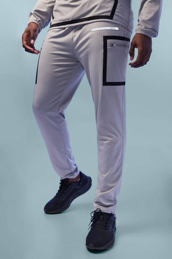 boohoo Man Active Cargo Performance Joggingbroek, Grey