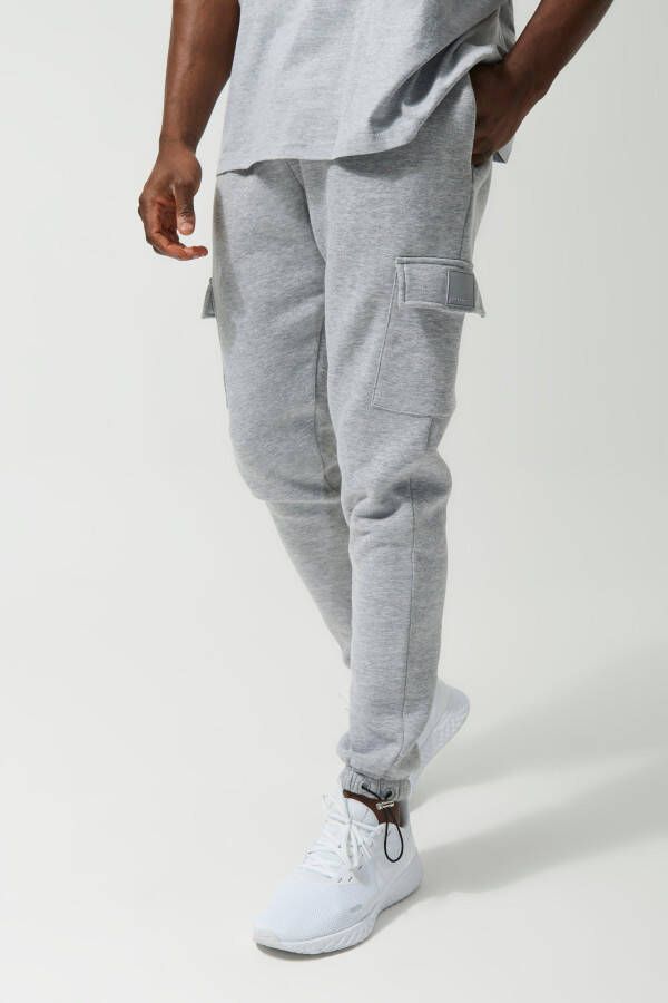 boohoo Man Active Fitness Cargo Joggingbroek, Grey Marl
