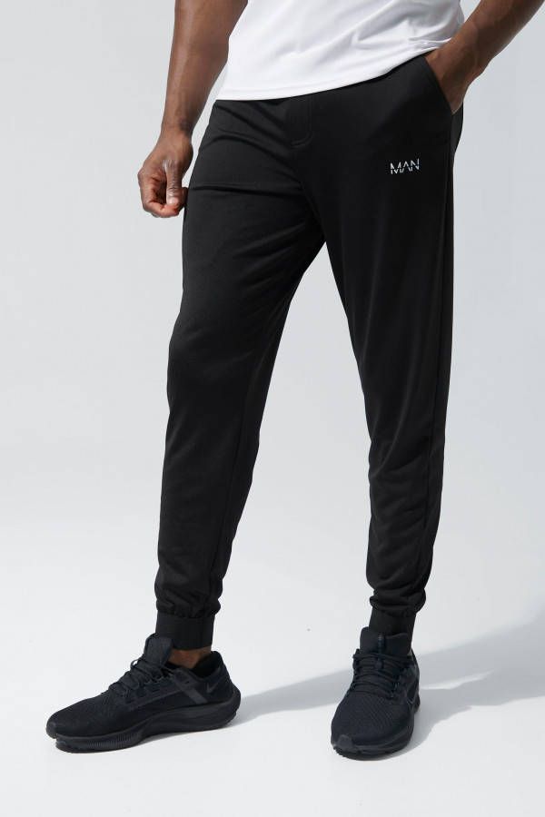 boohoo Man Active Fitness Joggingbroek Met Taille Band, Black